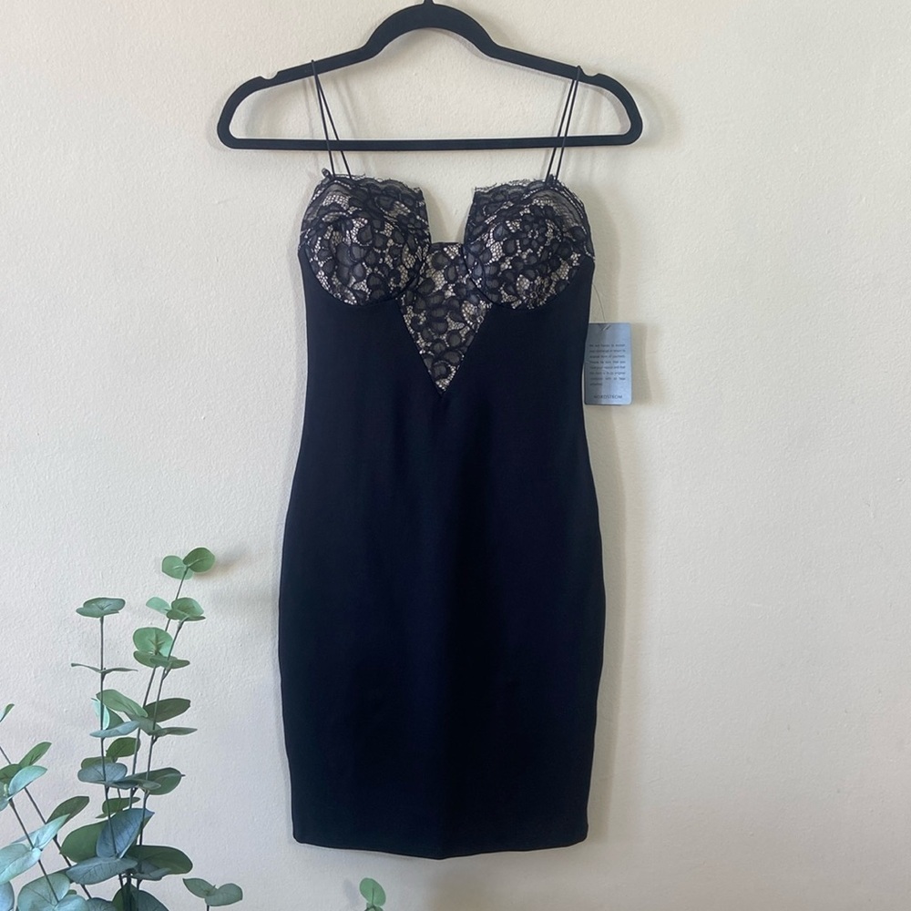 Love By Design Black Lace Mini Dress